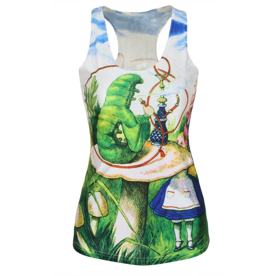 Women Summer Style T Shirt Punk Club Sleeveless Costume 3D T-Shirts Women Fashion Leisure Vest