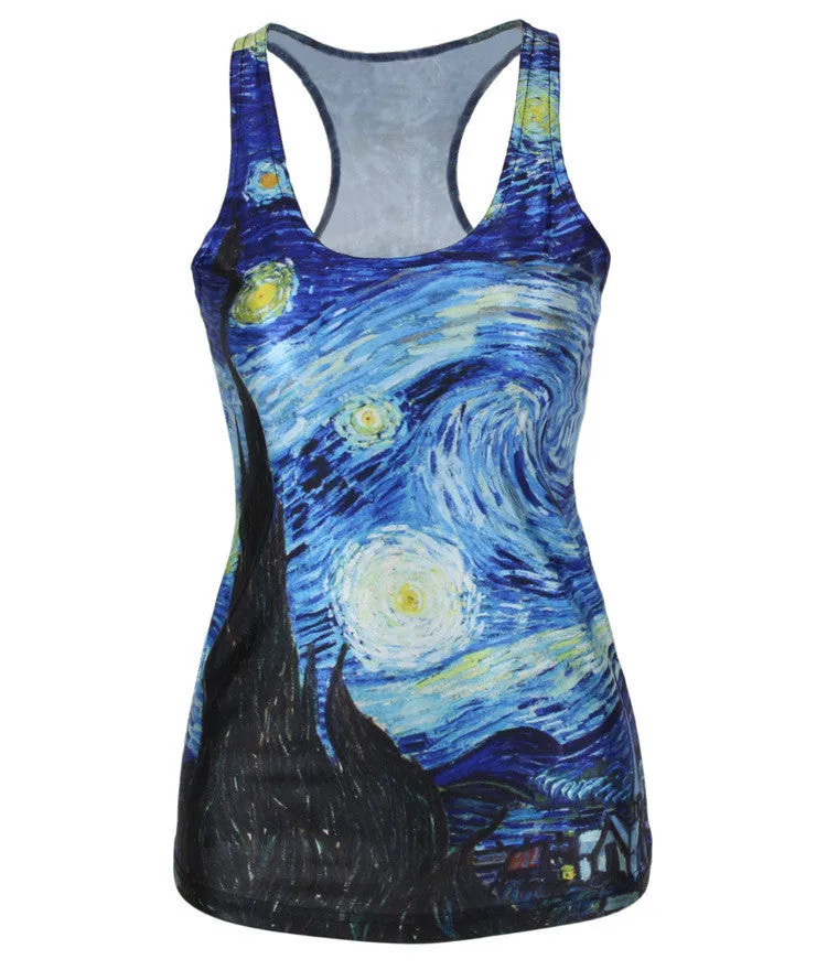 Women Summer Style T Shirt Punk Club Sleeveless Costume 3D T-Shirts Women Fashion Leisure Vest