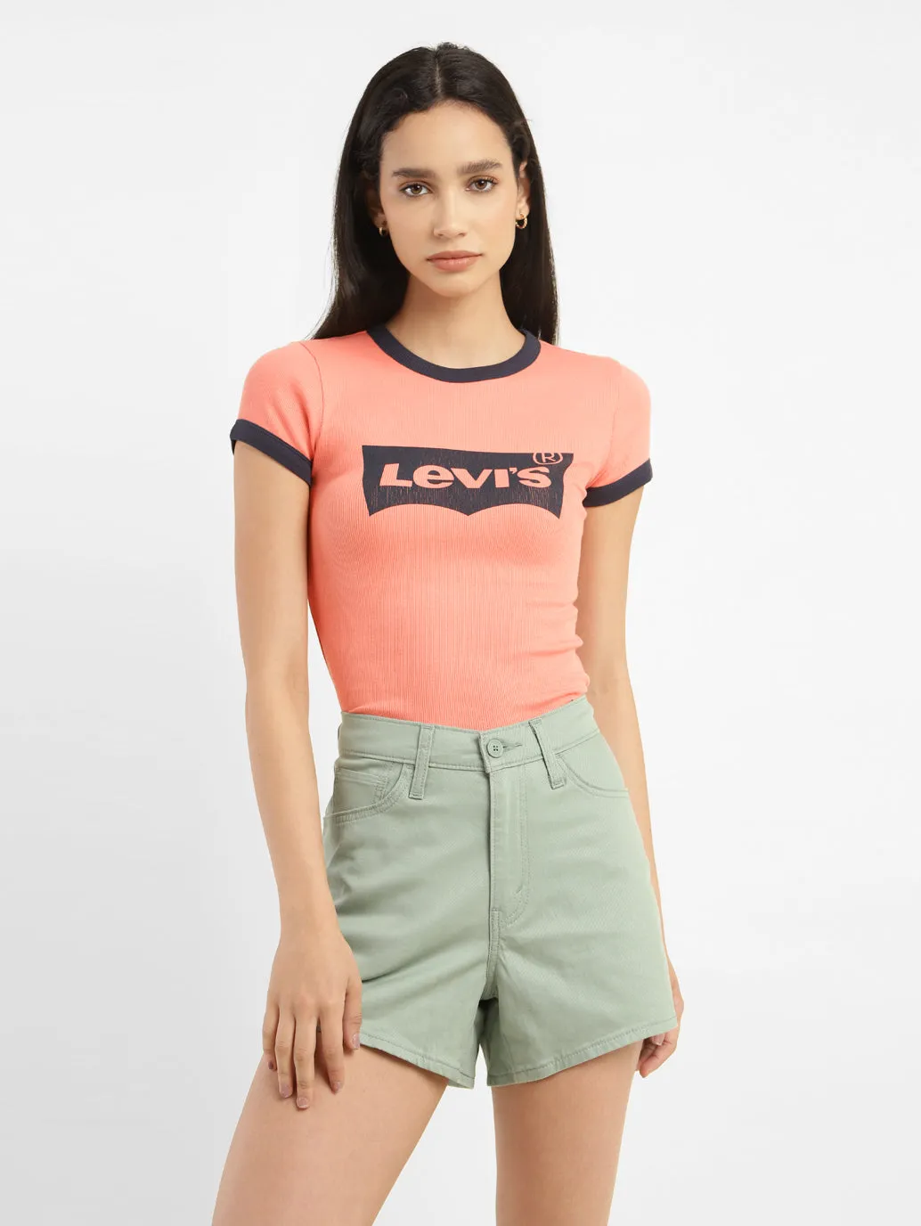 Women's Brand Logo Slim Fit T-shirt