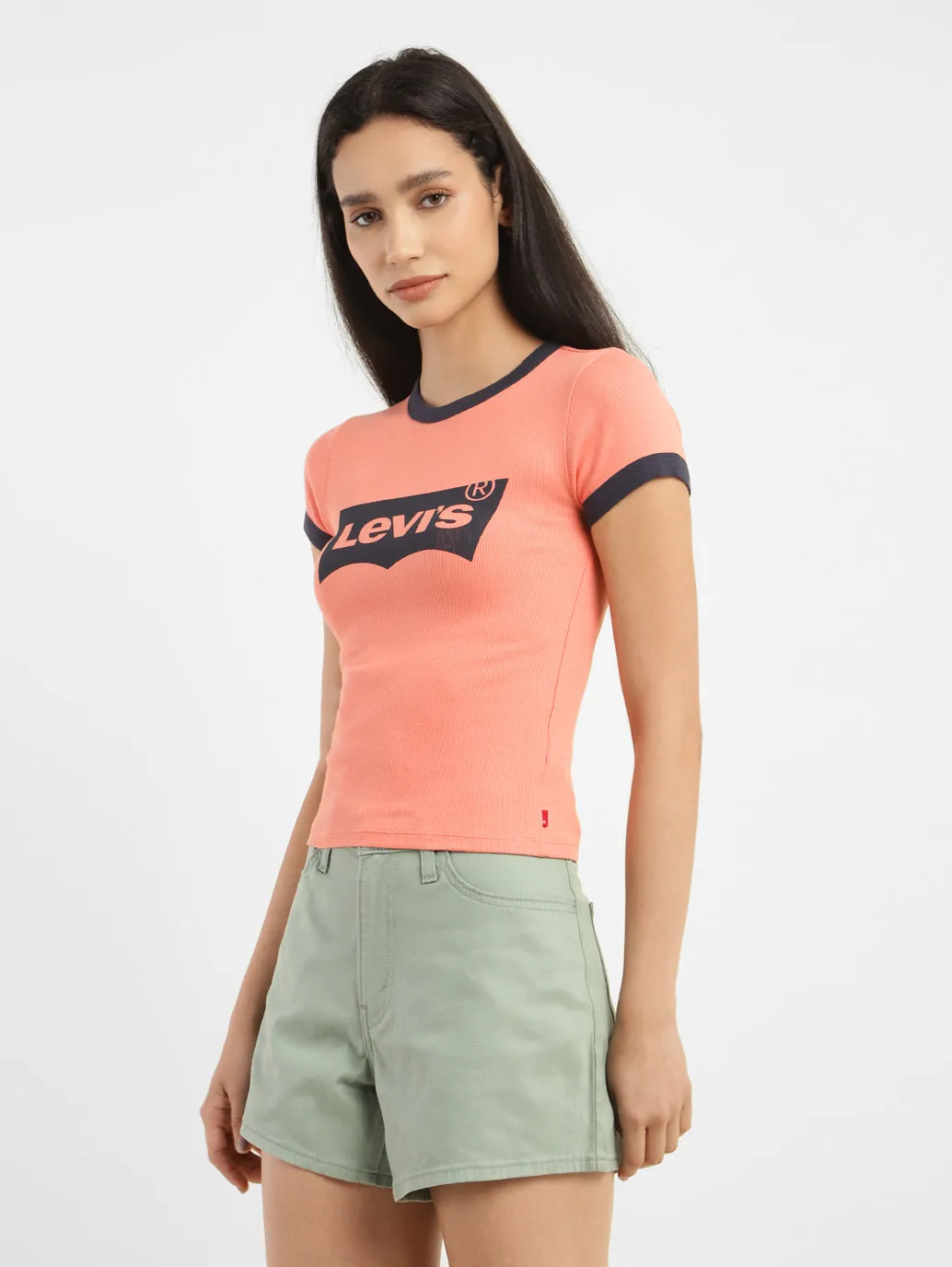 Women's Brand Logo Slim Fit T-shirt