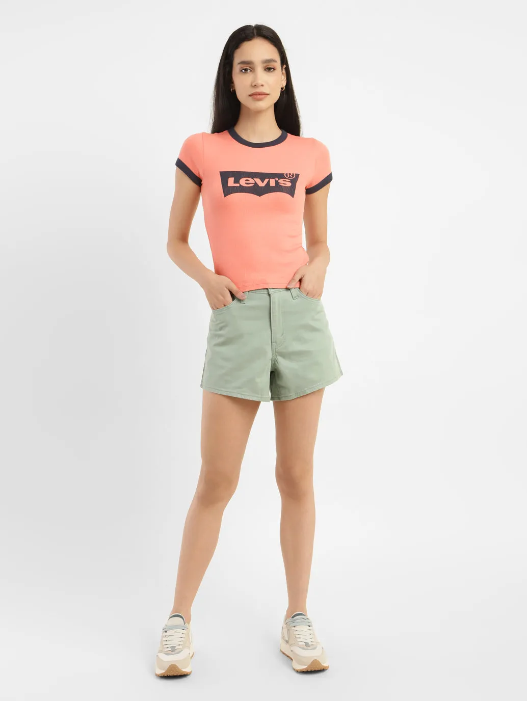 Women's Brand Logo Slim Fit T-shirt