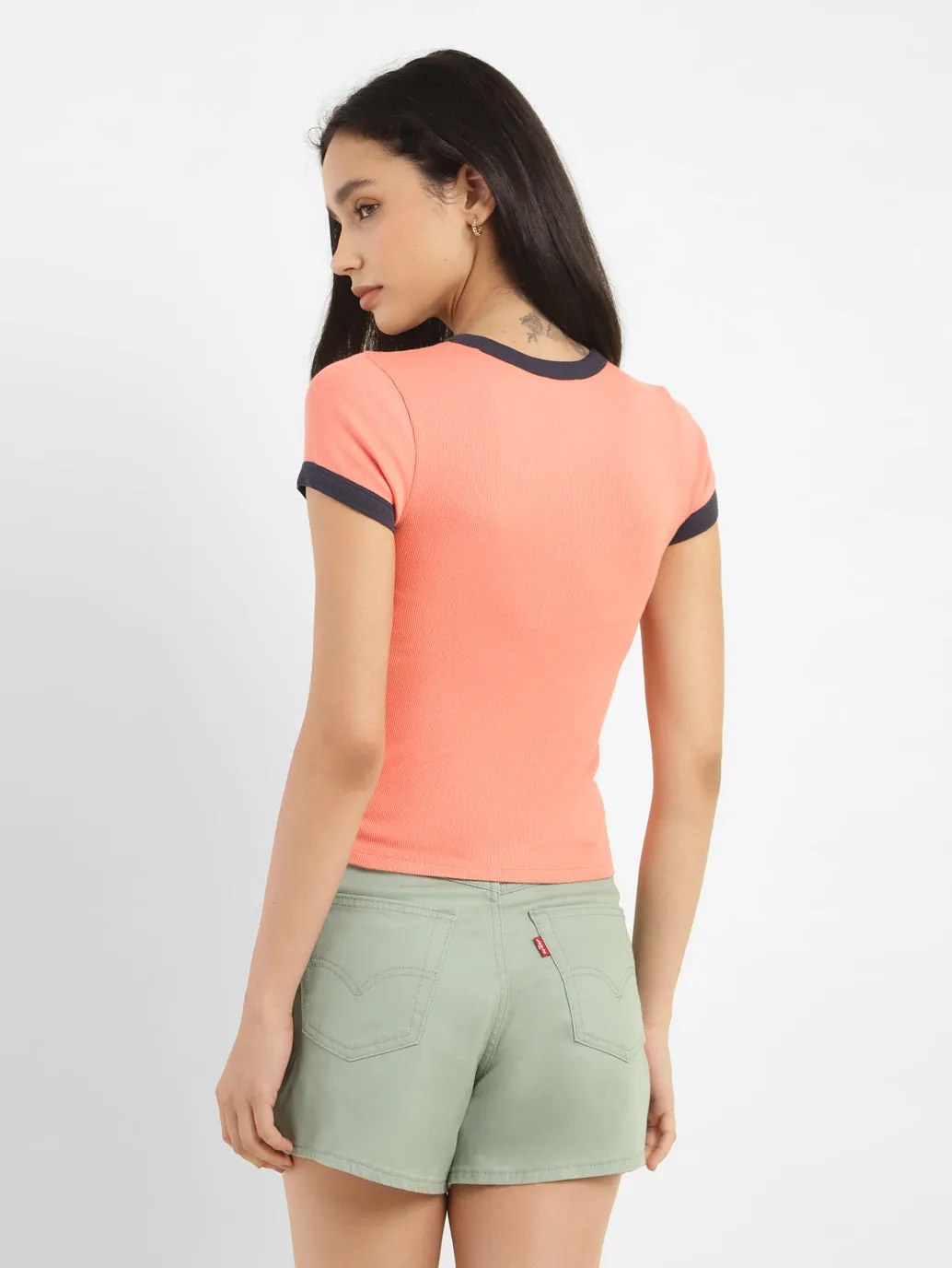 Women's Brand Logo Slim Fit T-shirt