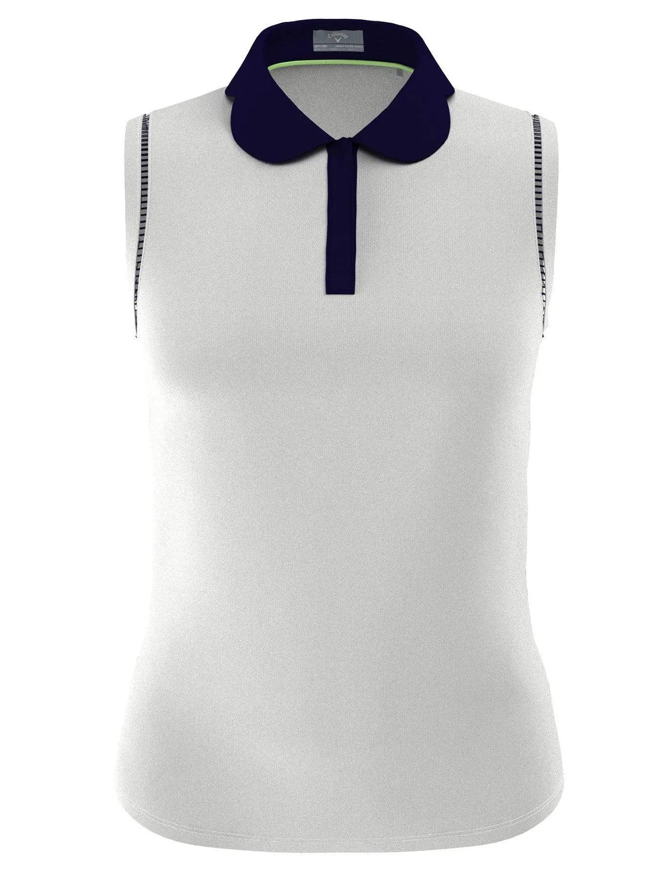 Womens Contrast Scallop Collar Polo