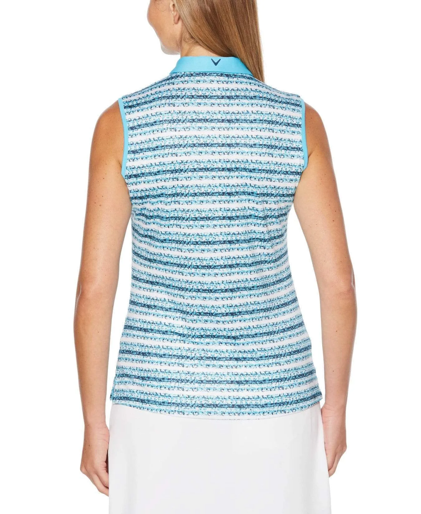 Womens Crystal Stripe Printed Polo