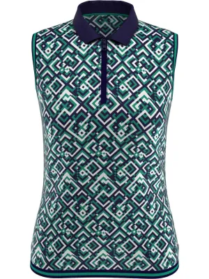 Womens Geo Print Polo