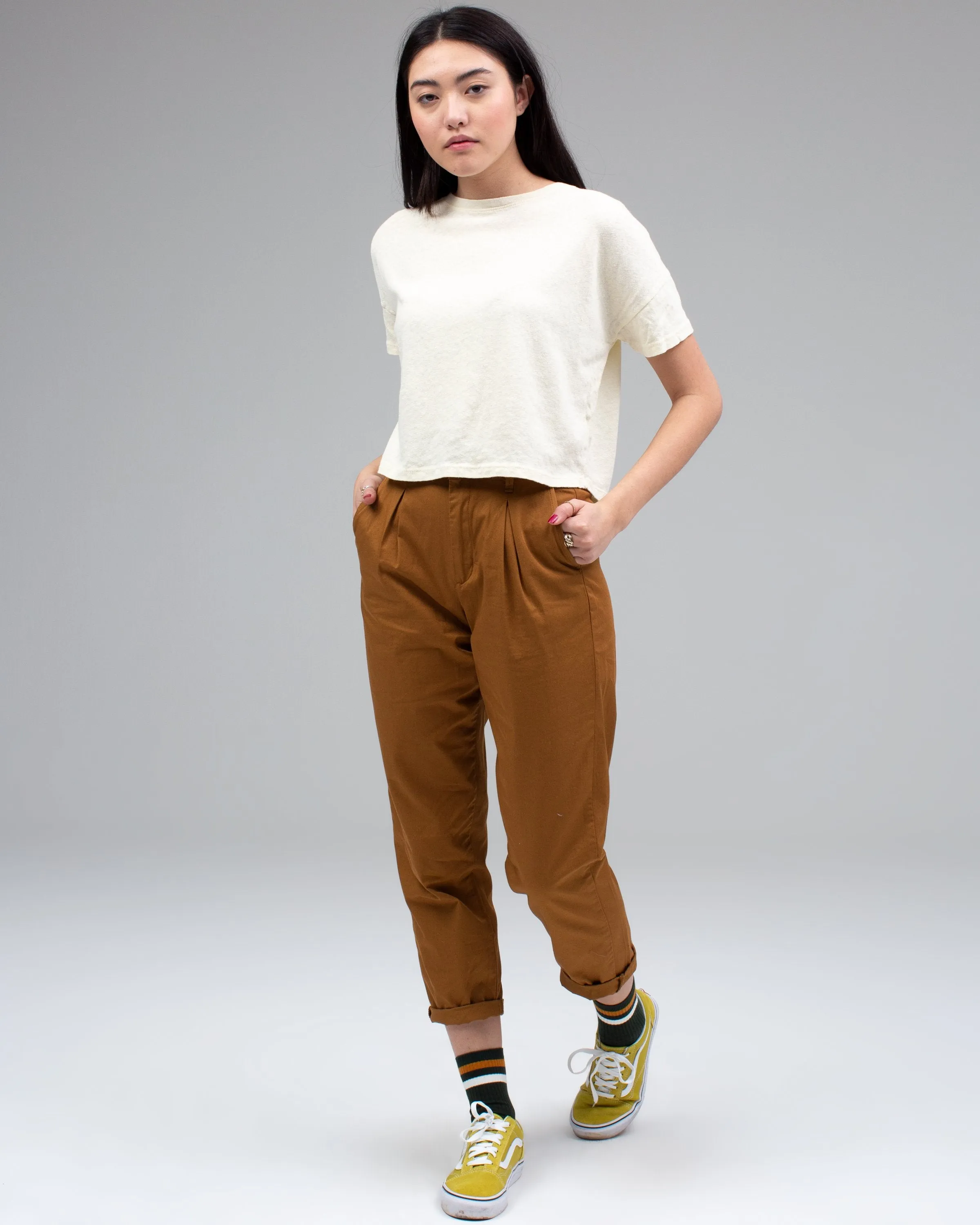 Women's Linen Crop Tee