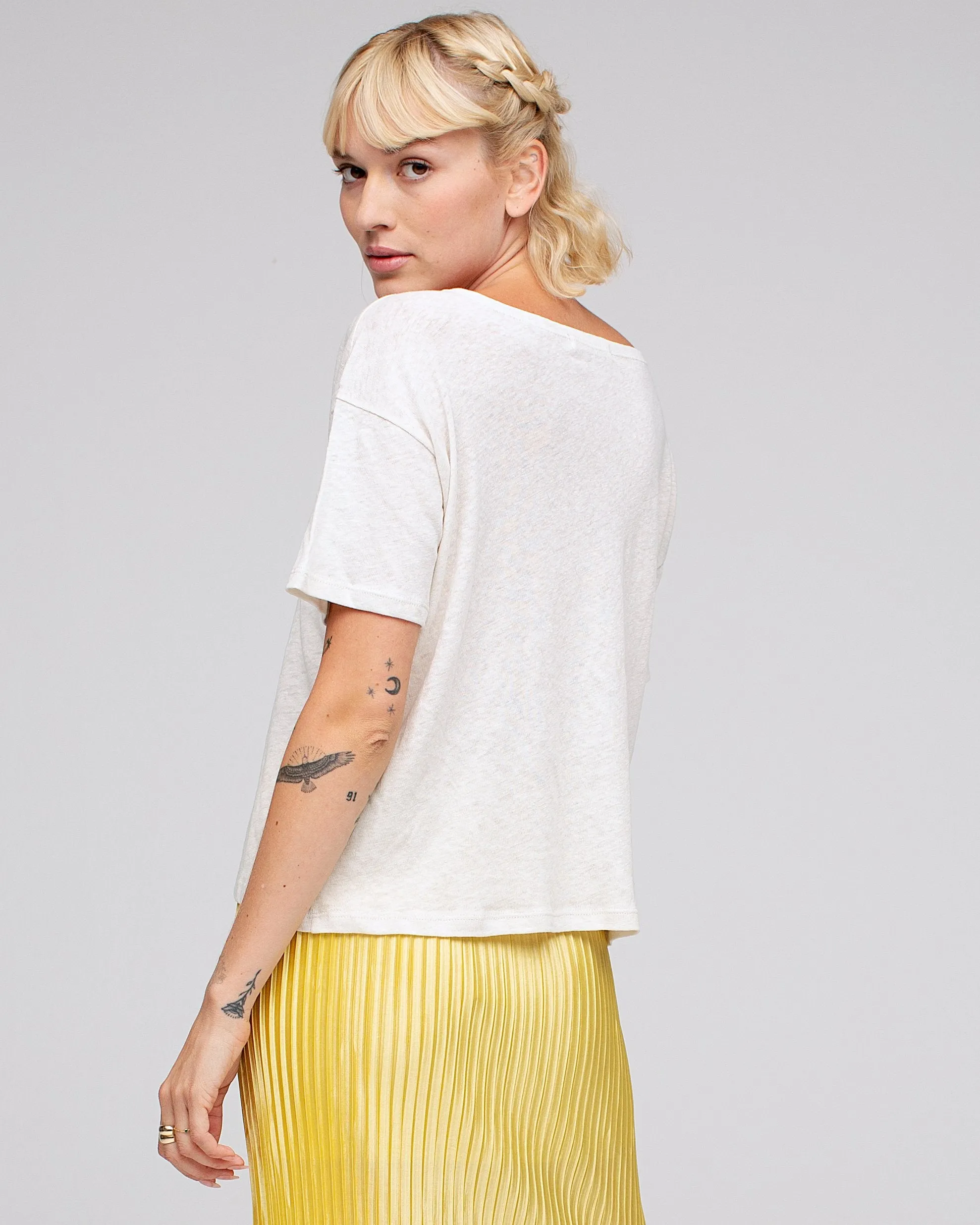 Women's Linen Crop Tee