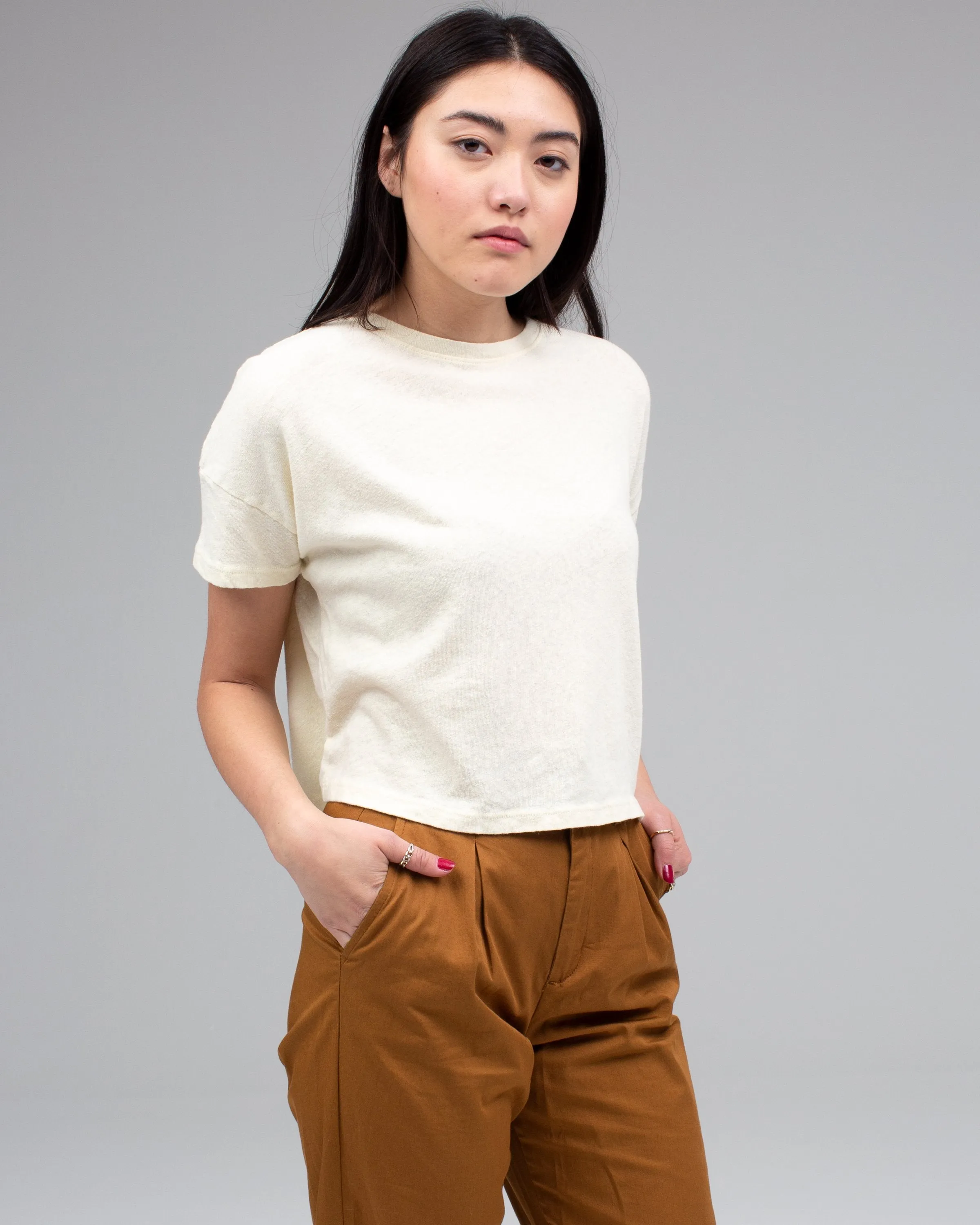 Women's Linen Crop Tee