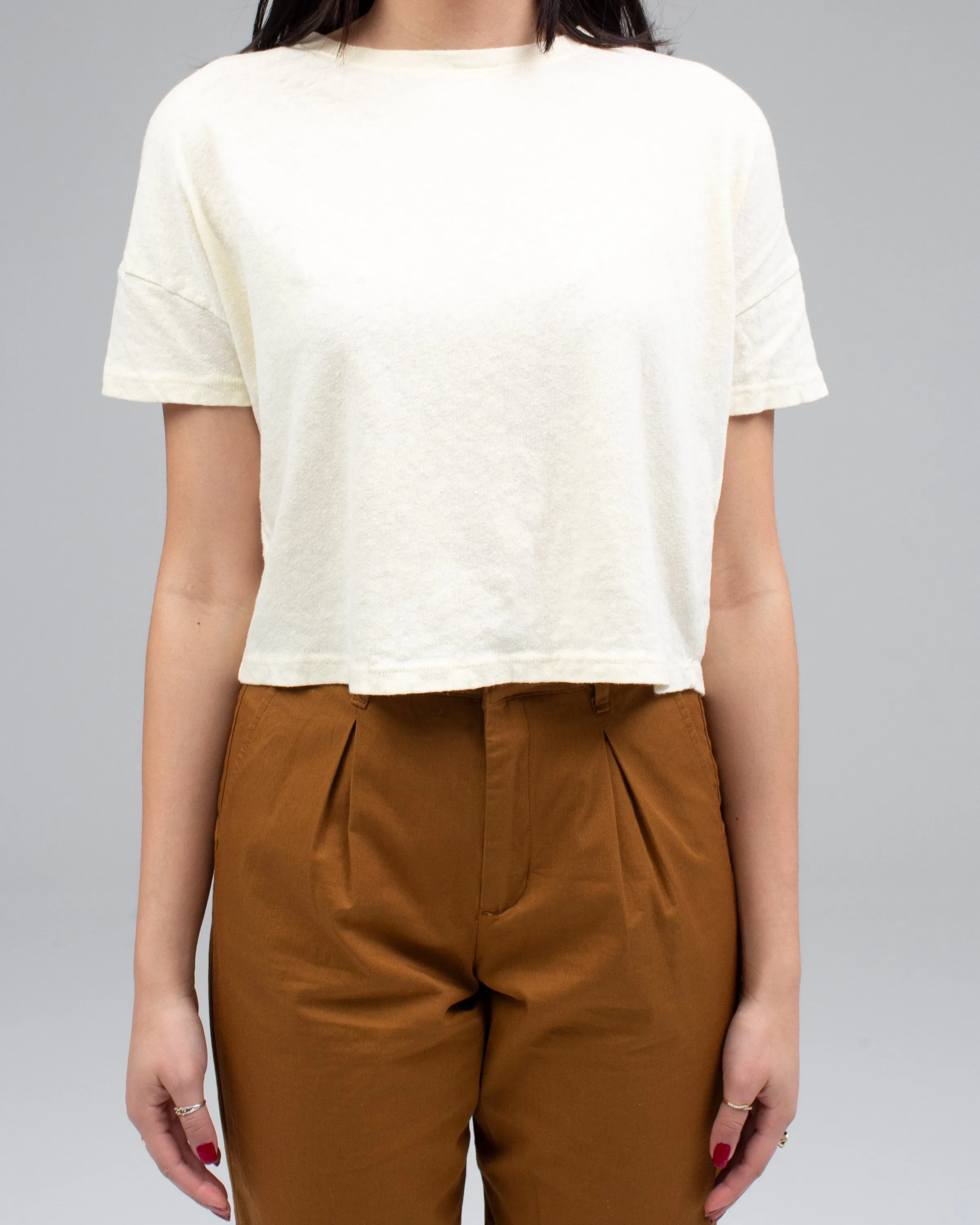 Women's Linen Crop Tee