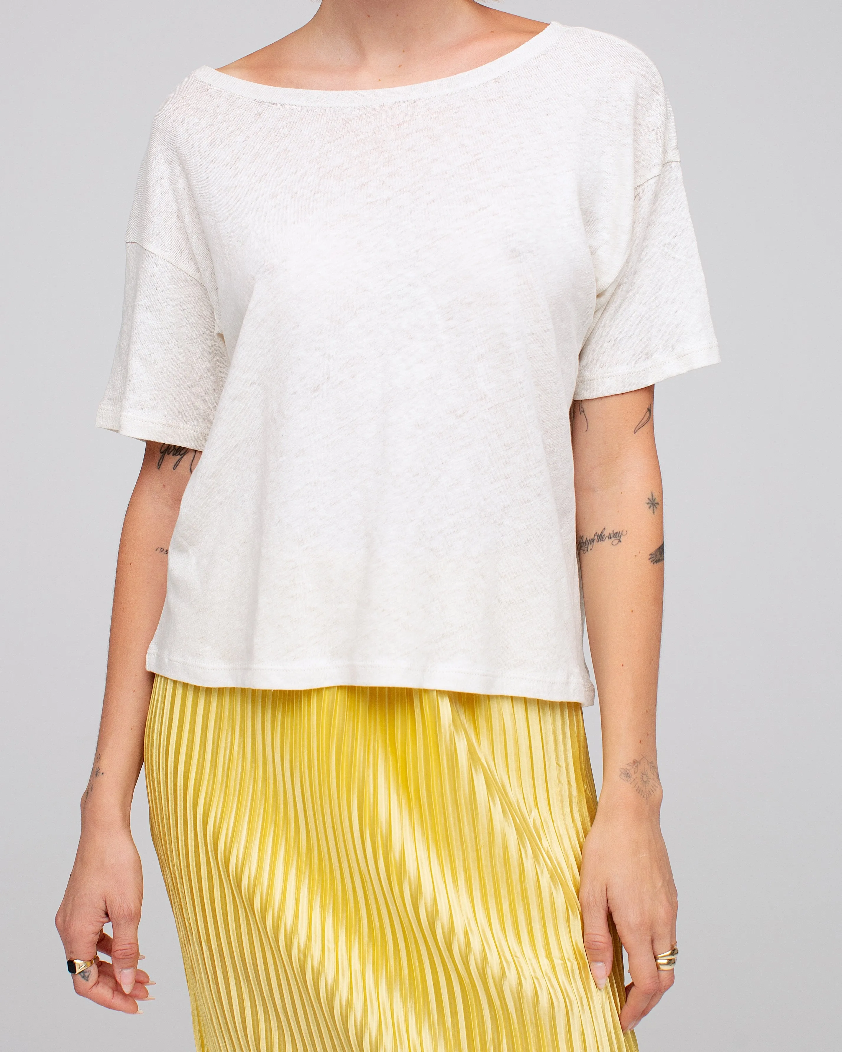 Women's Linen Crop Tee