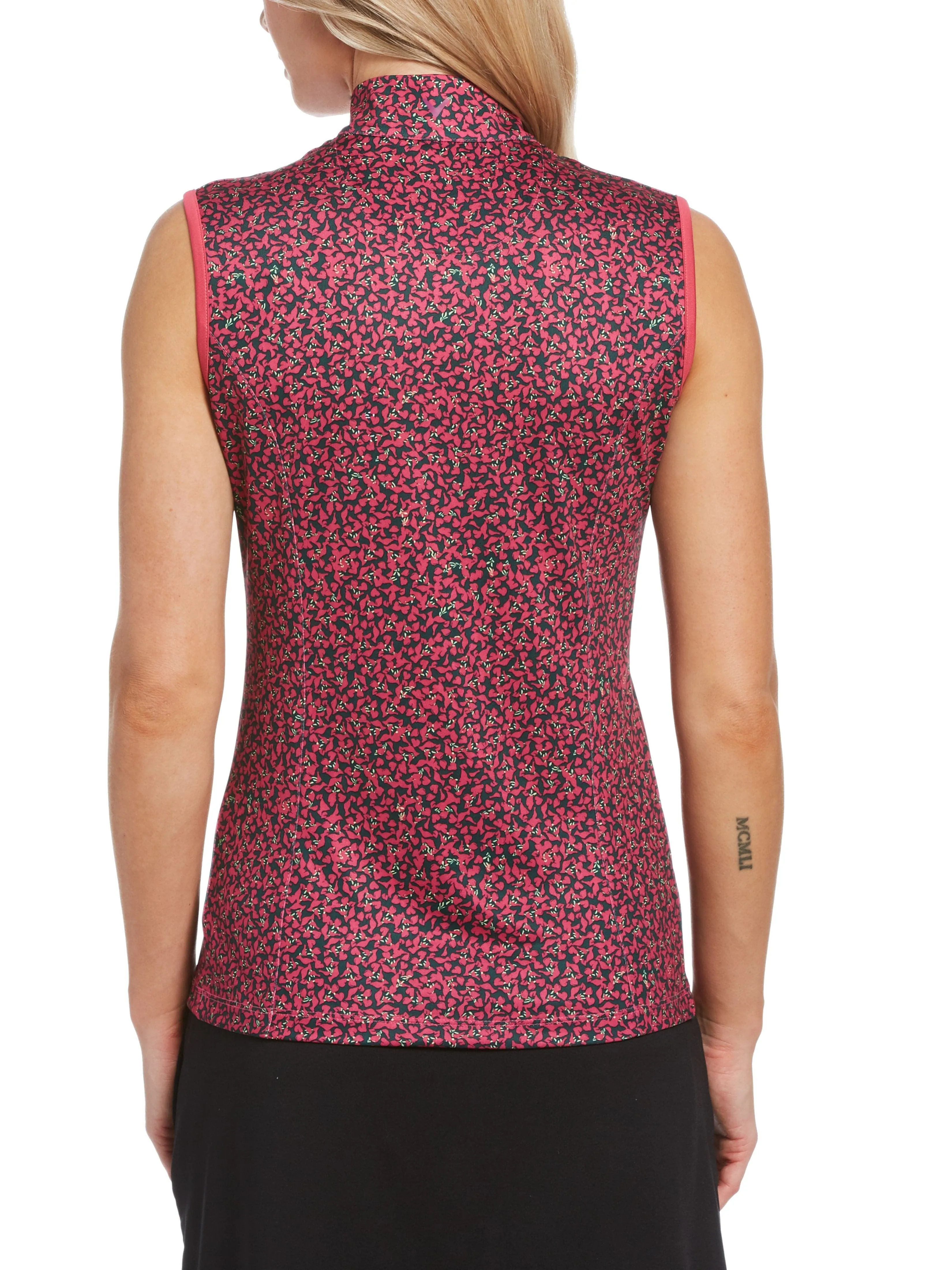 Womens Mini Floral Print Polo