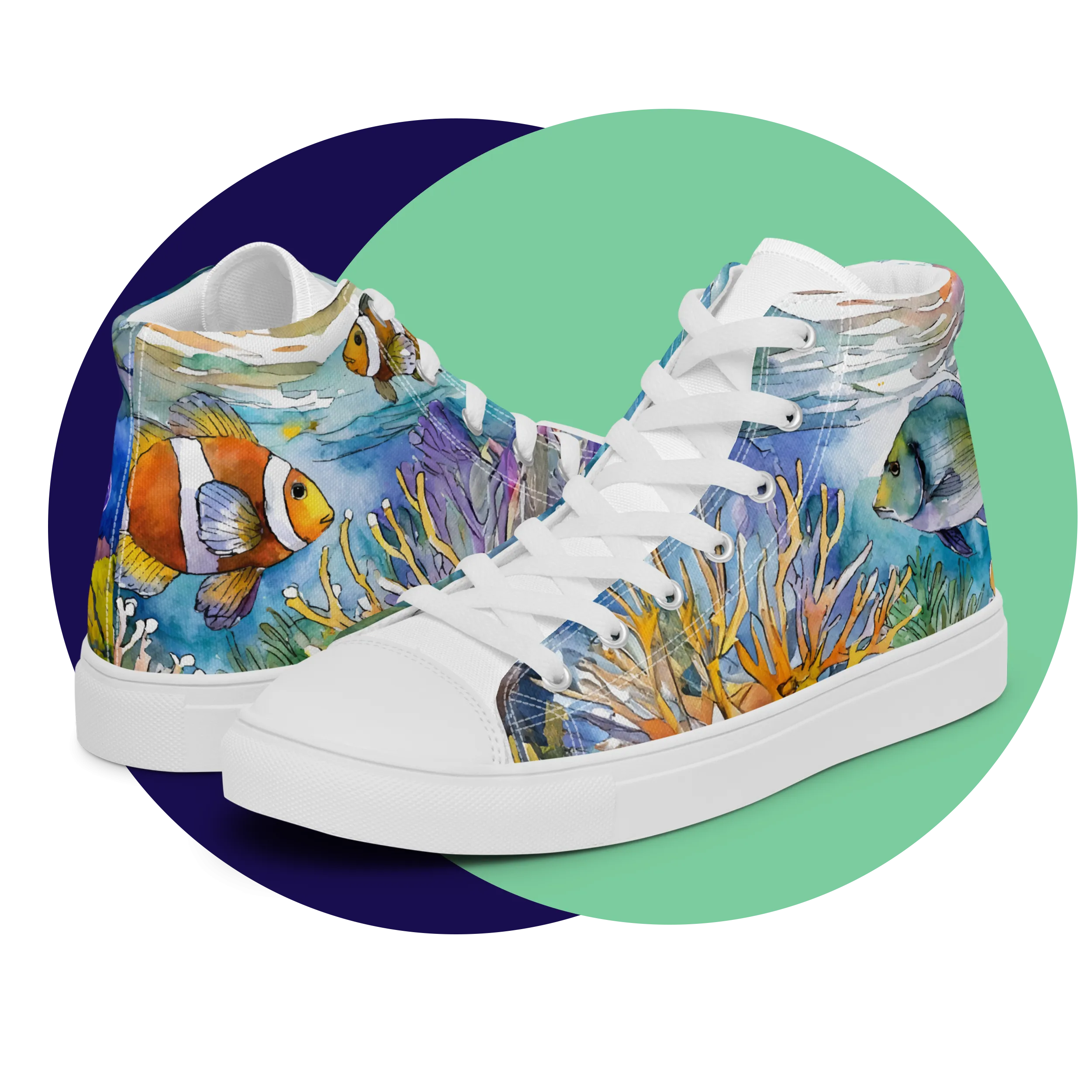 Women's Ocean Watercolor High Tops
