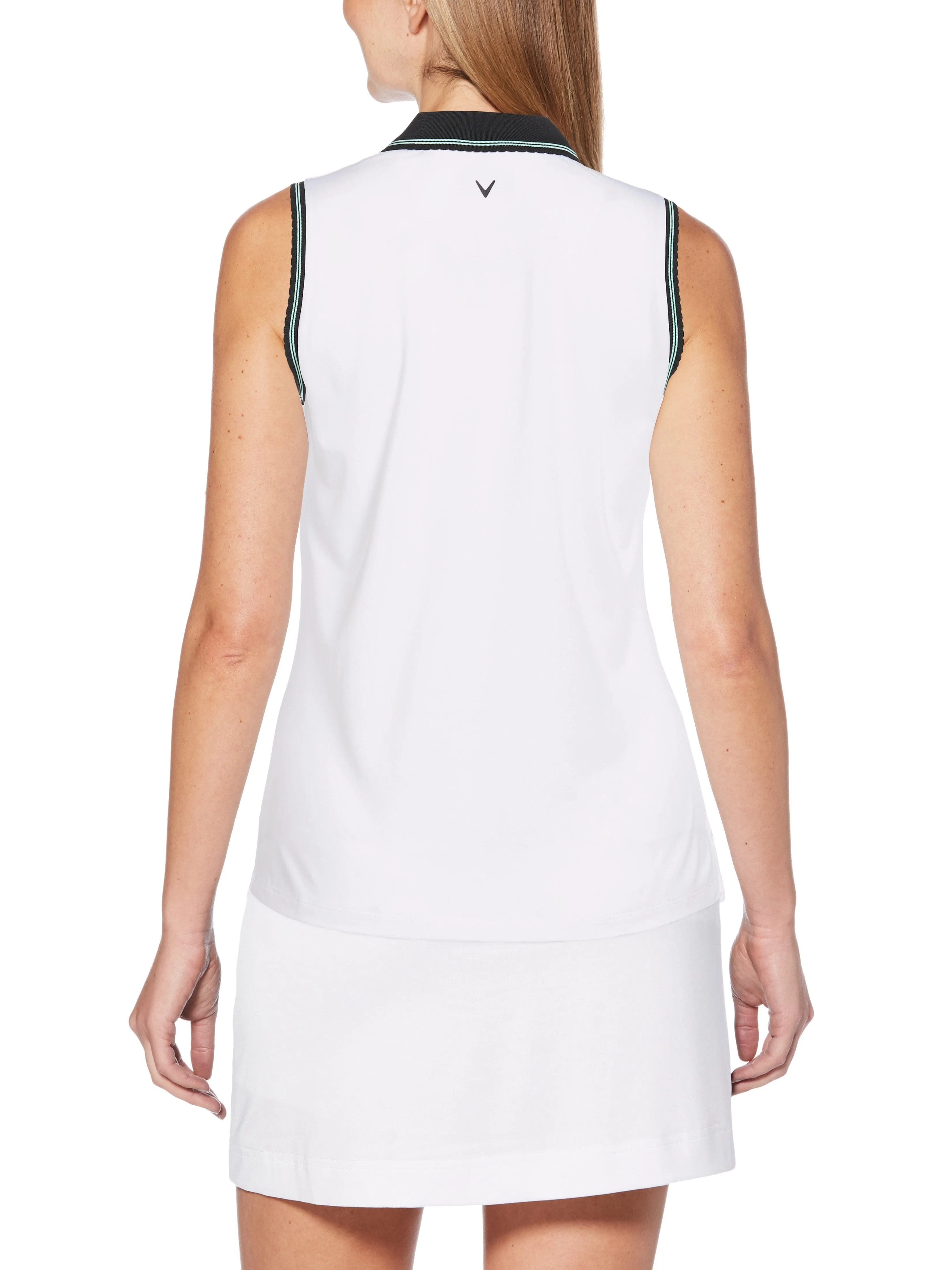 Womens Placed Leaf Print Polo