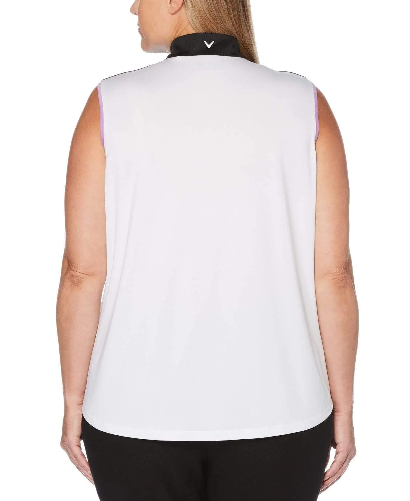 Womens Plus Color Block Polo