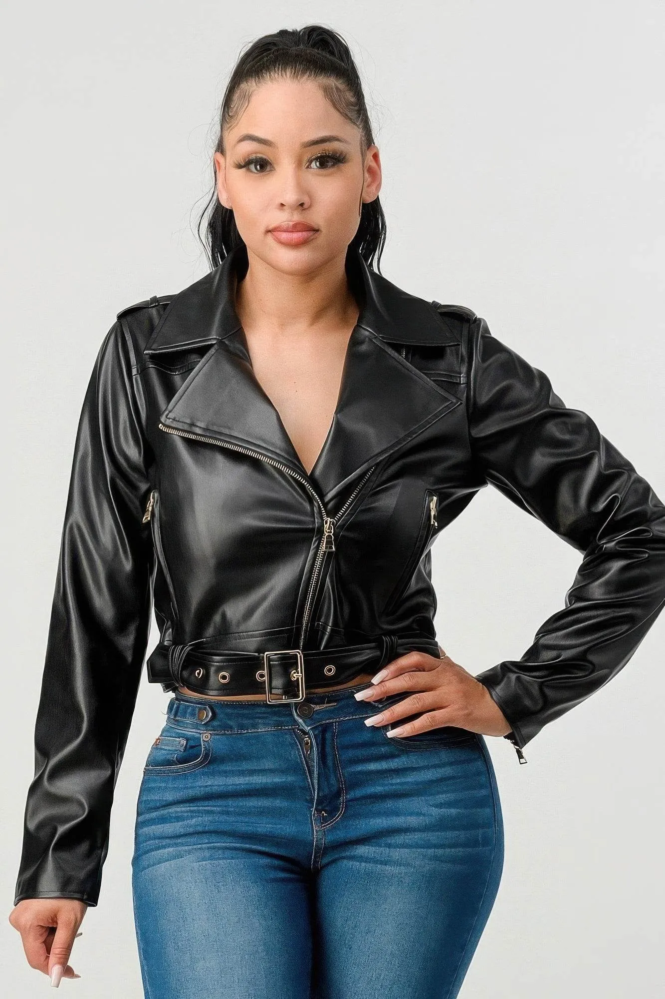Women's Pu Leather Jacket