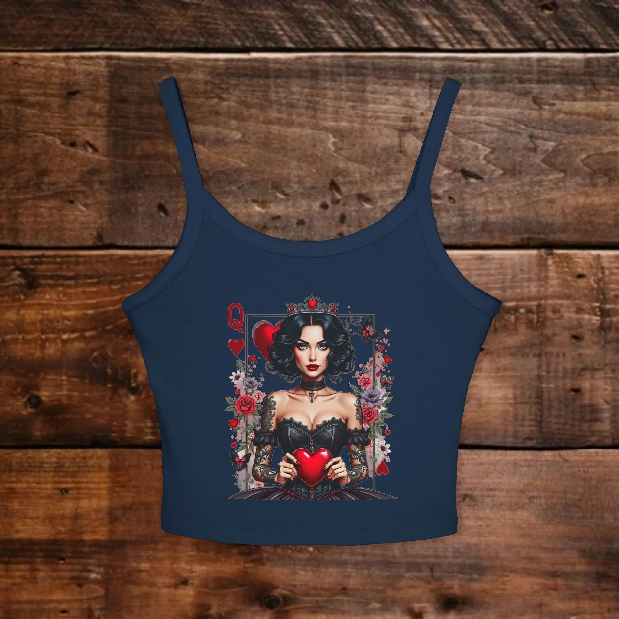 Women's Queen of Hearts Graphic Spaghetti Strap Tank Top