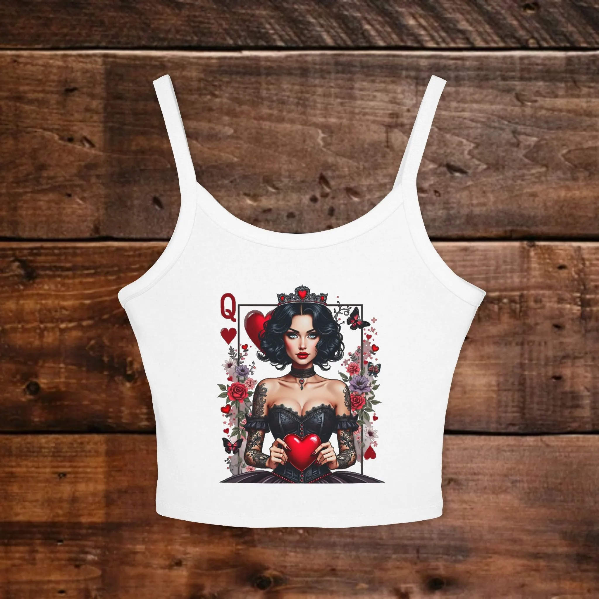 Women's Queen of Hearts Graphic Spaghetti Strap Tank Top