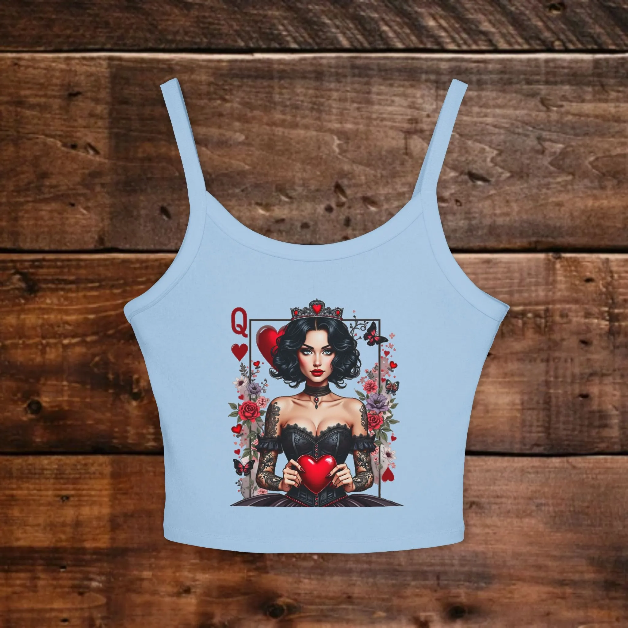 Women's Queen of Hearts Graphic Spaghetti Strap Tank Top