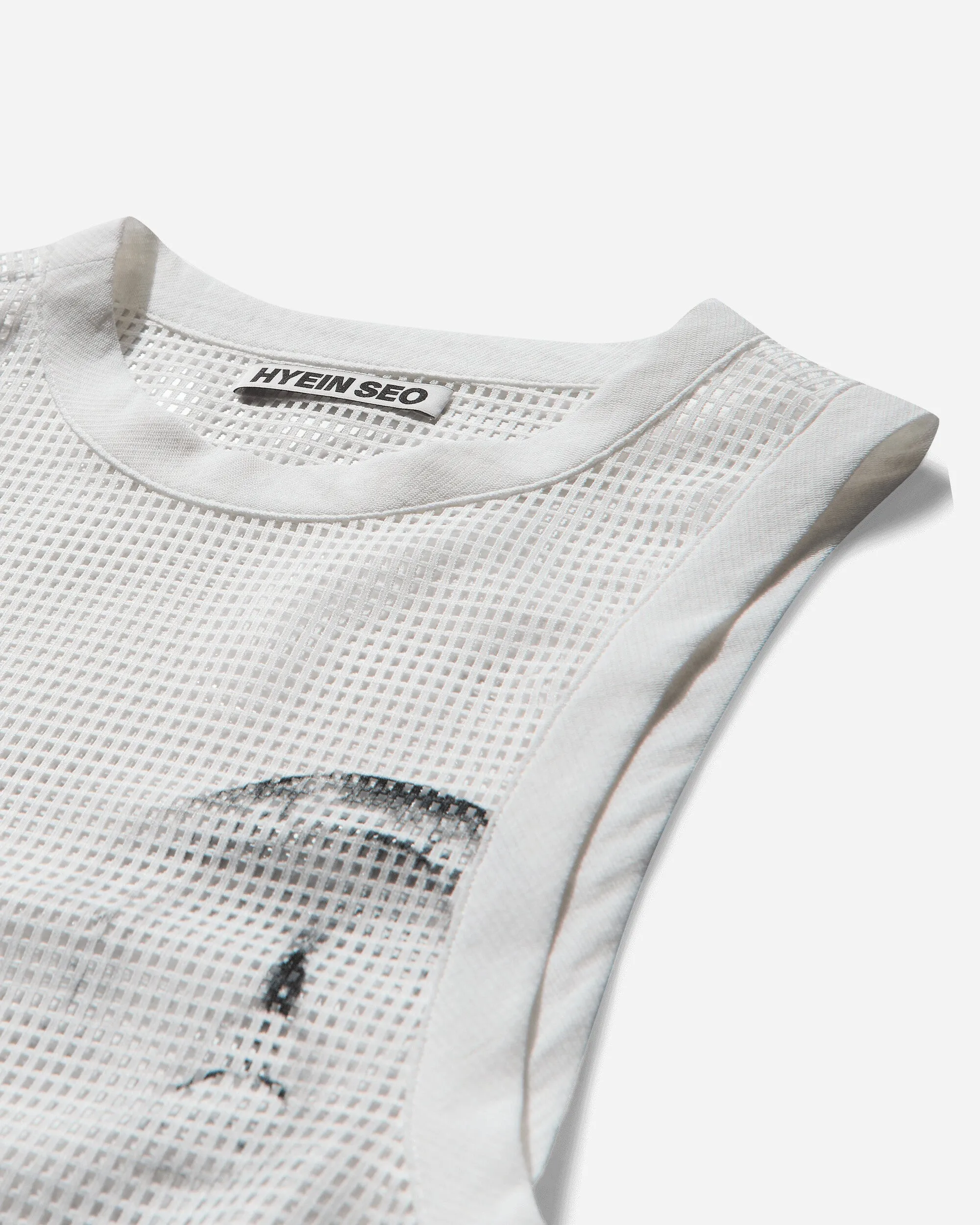 Women's "JR" Mesh Sleeveless Top White