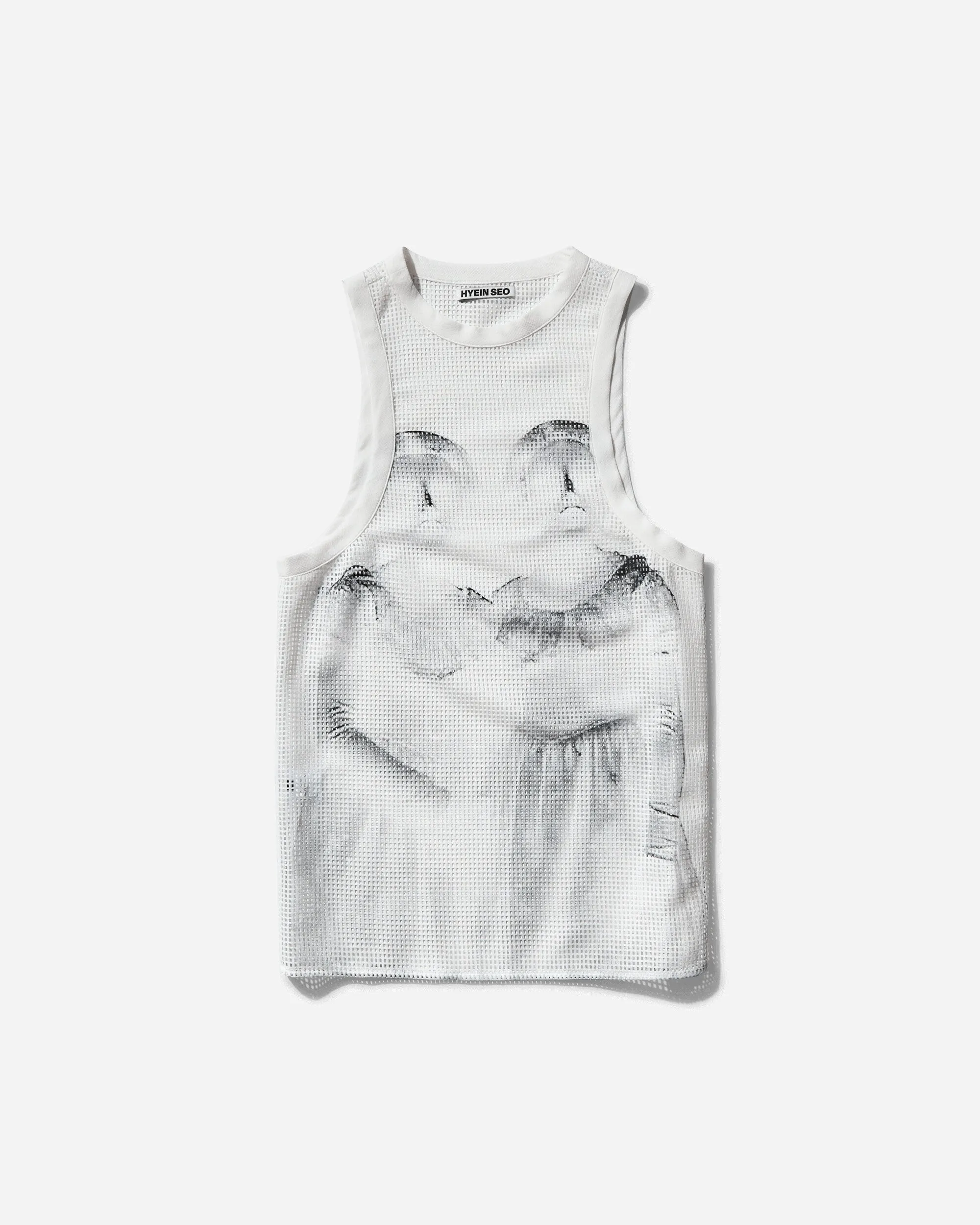 Women's "JR" Mesh Sleeveless Top White