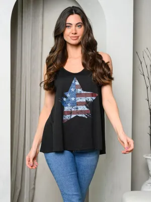 WOMEN'S SLEEVELESS GRAPHIC PRINT TANK TOP