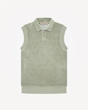 Women's Sleeveless Polo in Seafoam