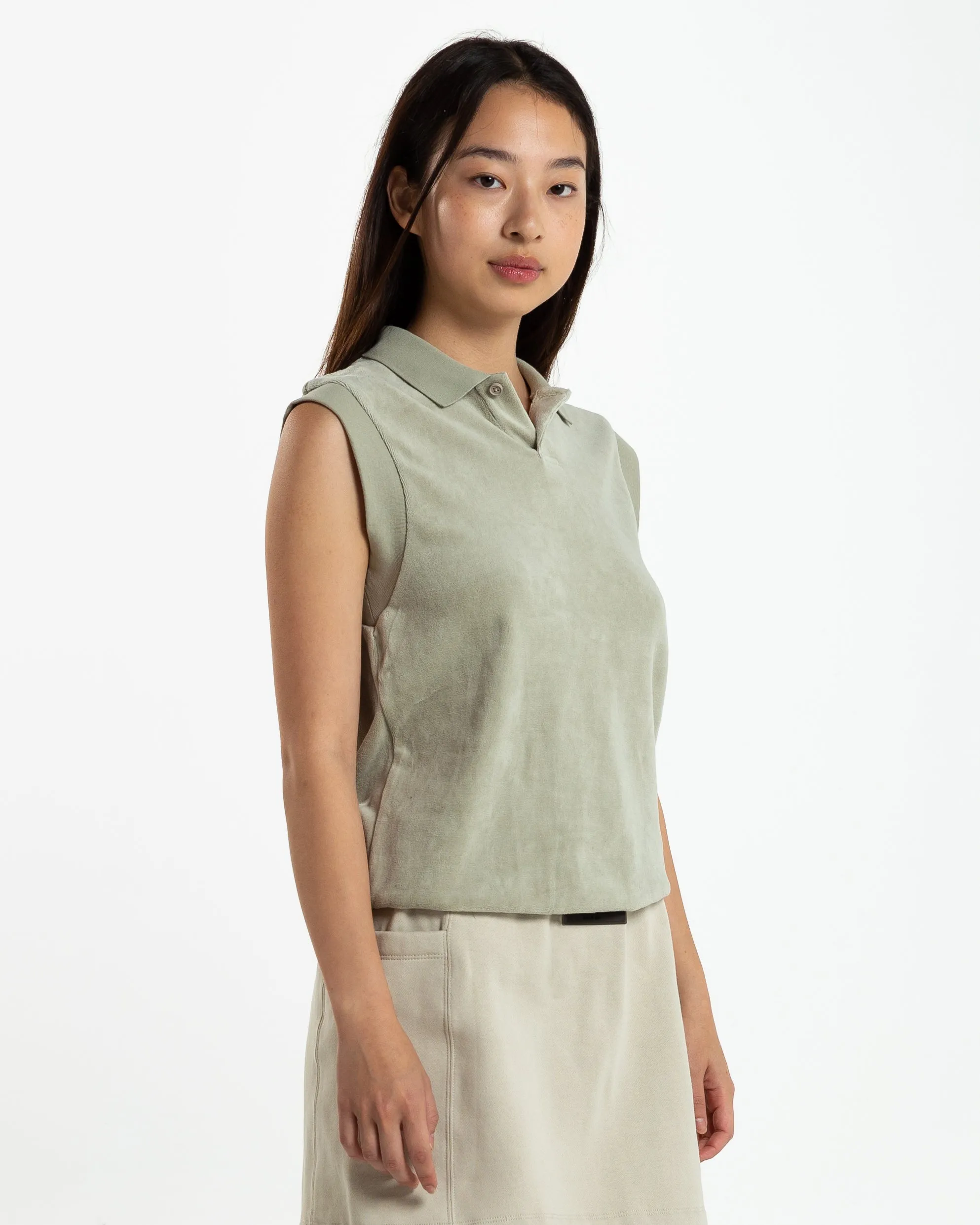 Women's Sleeveless Polo in Seafoam