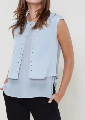 Women's Sleeveless Rivet Trim Top
