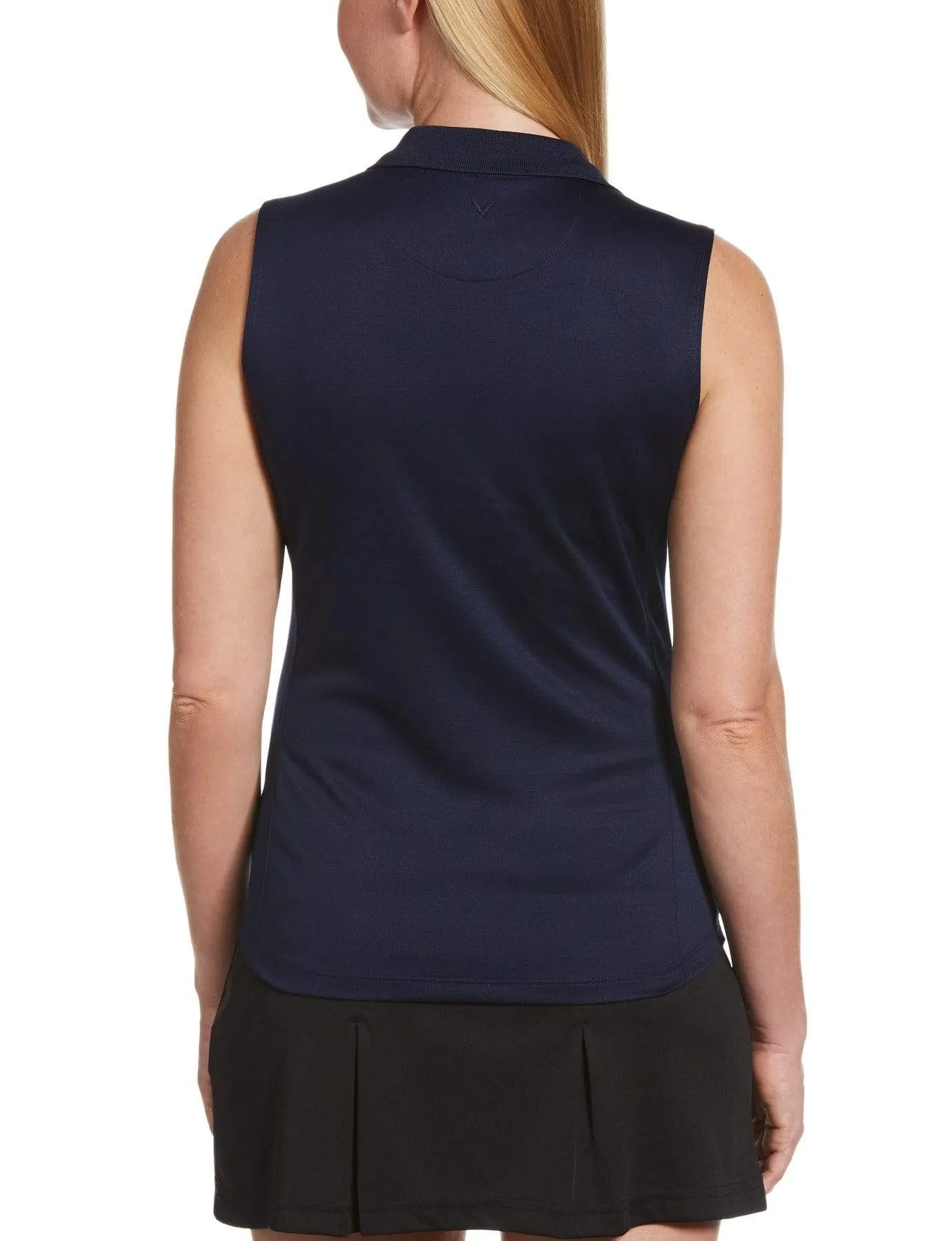 Womens Solid Knit Polo