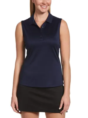 Womens Solid Knit Polo