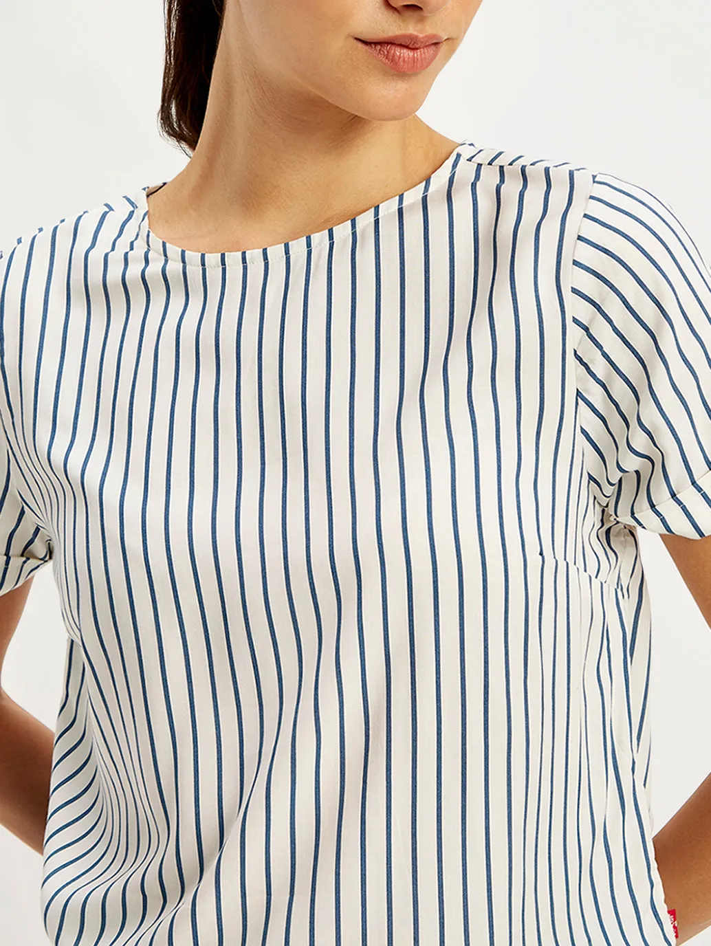 Women's Striped Round Neck Top