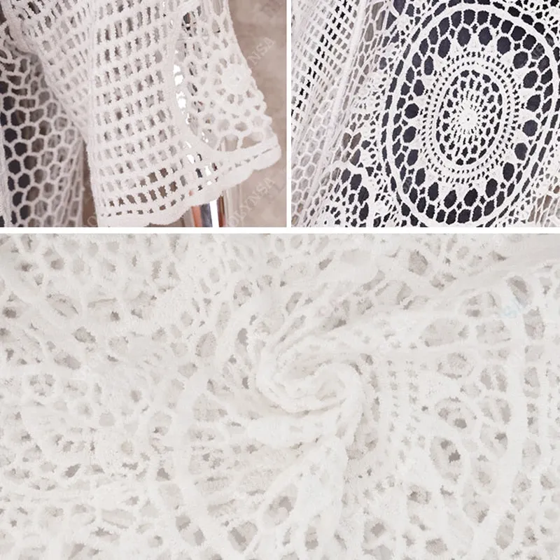 Women's White Lace One Size Swimsuit Cover Up