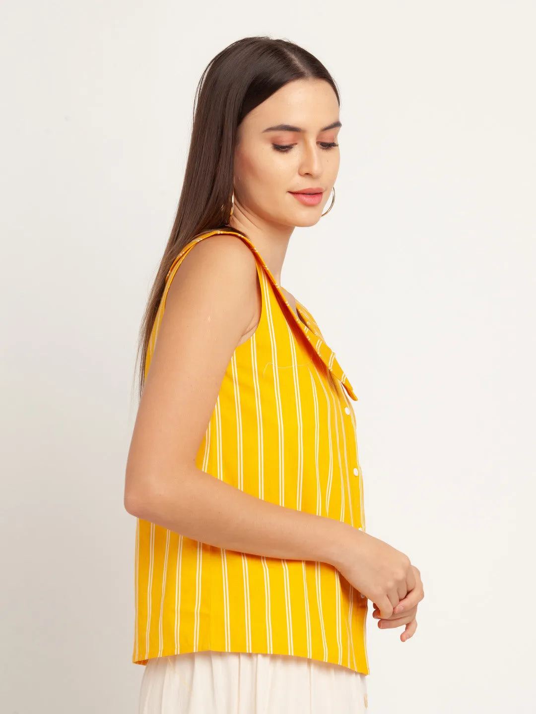 Yellow Printed Layered Top