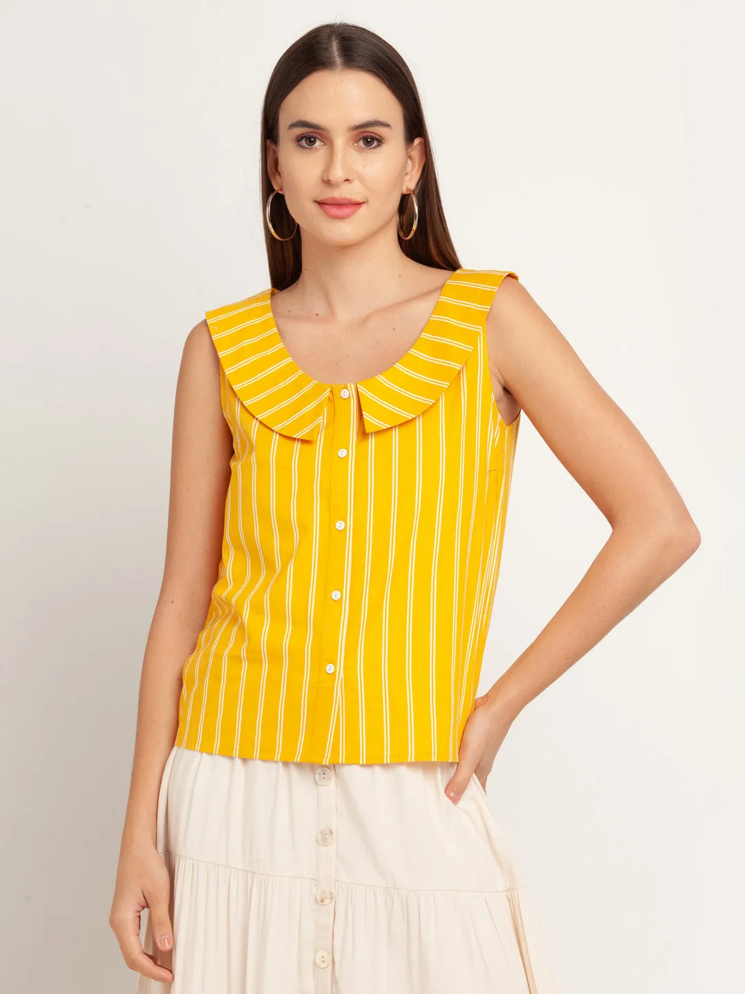 Yellow Printed Layered Top