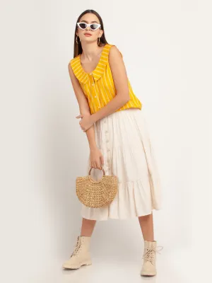 Yellow Printed Layered Top
